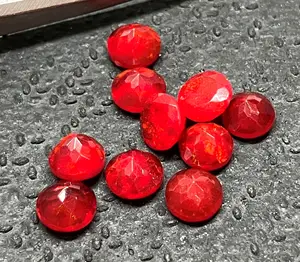 Реальный многогранный Эфиопский Опал, красный 5x5 мм, круглый ограненный свободный драгоценный камень, цвет Welo для вашего чудесного изготовления ювелирных изделий