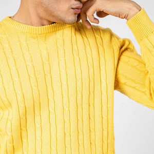 Vente en gros personnalisé grande taille pulls respirants pour hommes automne hiver décontracté tricot de coton avec décoration de logo - Product Image 4