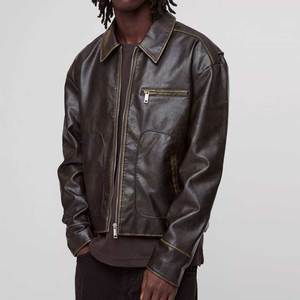 Veste en cuir de motard de style unique, écologique, de la rue principale, livraison rapide, design entièrement personnalisé, veste d'hiver pour hommes - Product Image 1