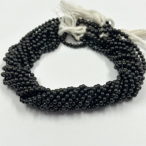 ธรรมชาติสีดำนิลเรียบรอบลูกปัดหินขายส่ง3มิลลิเมตรสีดำลูกปัดสำหรับเครื่องประดับสร้อยข้อมือสร้อยคอจากผู้ผลิต - Product Image 1