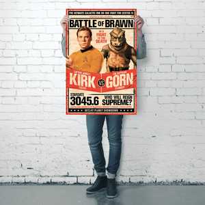 Affiche Star Trek de style moderne, Kirk Vs Gornstar, art mural sur toile - Product Image 3