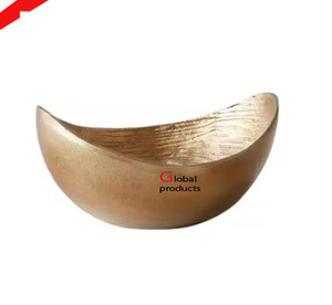 Dernier bol de service de fruits secs en aluminium en métal fini doré pour restaurant et bar d'hôtel - Product Image 1