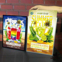 Caja de luz de publicidad LED ultrafina de 60cm, pantalla Rectangular, caja de luz de vidrio retroiluminada de Metal, caja de luz de pantalla montada en la pared