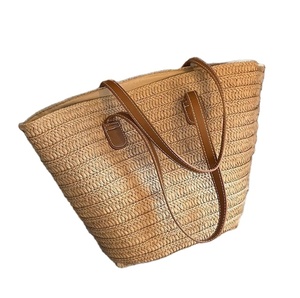 Bolso de Mano de Cuero Tejido a Mano para Mujer, Bolso de Paja, Bolso de Playa de Macramé, Directo del Proveedor Indio - Product Image 1