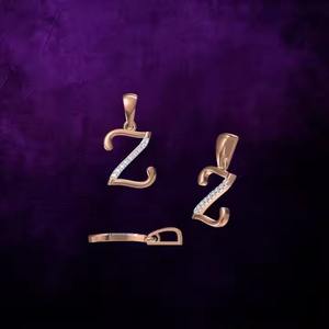 Timeless Charm Wholesale 18K Fine Z-pendant for Women Elegant Jewelry in Gold and Diamond for Everyday Grace - Product Image 2