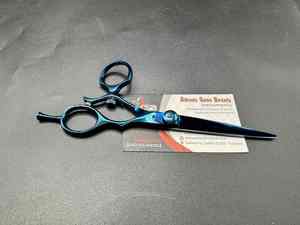 6 pouces bleu japonais en acier inoxydable anneau pivotant ciseaux de barbier tranchant type de lame droite pour usage de beauté ciseaux de coiffure - Product Image 2