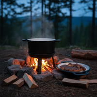 Impression de logo gratuite, bouilloire en fonte détachable, pot en fonte 5/8/10/15L avec plaque de cuisson grill