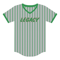 Jersey de Béisbol Gris Legacy, Ropa de Hermandad Griega, Jersey Deportivo Rosa y Verde para Mujer, Transpirable, 100% Malla