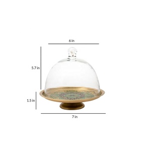 Support à gâteau rond en métal imprimé en laiton avec fabricant de verre grossiste outils à gâteau support à gâteau en alliage d'aluminium maison et décoration - Product Image 4