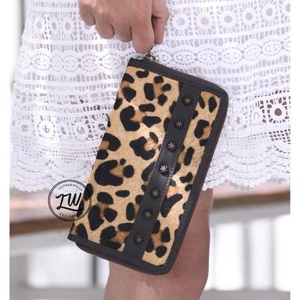 LW Women's Genuine Cowhide Leather Clutch Wallet Trending Fur <b>Wristlet</b> Purse Fashionable Money Clips - Product Image 2