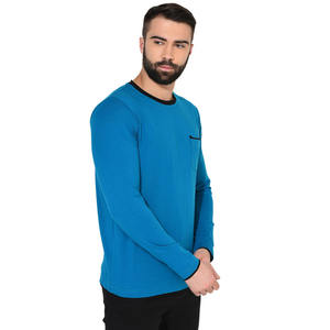 Camiseta de Manga Larga para Uso Diario, Poliéster y Algodón, 205 GSM, Transpirable, Fácil Cuidado, Ropa Casual, Fabricante de Marca Privada OEM Personalizada - Product Image 2