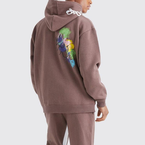 Vente en gros de survêtements pour hommes de qualité supérieure Concevez un contraste de couleur personnalisé avec sérigraphie au col à capuche pour l'hiver - Product Image 3