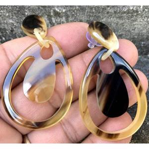 Pendientes artesanales Javed de la mejor calidad para mujeres y niñas, colores mezclados, diseño de cuerno Natural hueco, nuevo Animal pulido a mano - Product Image 6