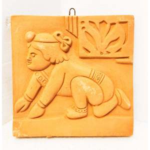 Design abstrait en terre cuite tenture murale pièce maîtresse luxe en fer forgé décor à la maison pour vivre pour Diwali festivités Vase mural - Product Image 1