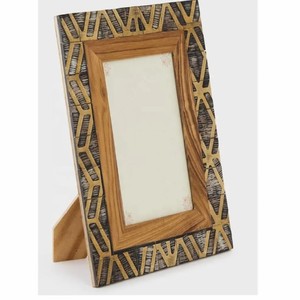 Hecho a mano personalizable forma hueso madre perla multicolor impreso marcos de fotos decoración del hogar Mesa acento India mejores precios para - Product Image 1