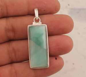 Larimar Gemstone Pendant 925 Sterling Silver Pendant Rectangle Gemstone Pendant Designer Handmade Women <b>Jewelry</b> Gift <b>Etsy</b> OEM - Product Image 5
