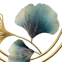 Horloge murale moderne en métal en forme de feuille de Ginkgo, design abstrait pour salon, couloir, décoration de la maison - Cadeau Diwali