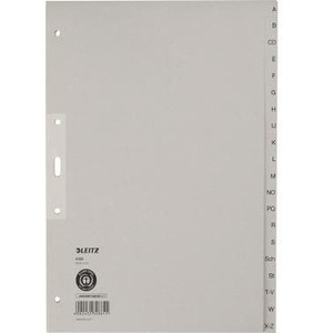 A-Z Register Leitz DIN <b>A4</b> Recycled Paper Grey 20 Register Sheets File <b>Folder</b> Accessories - Product Image 1