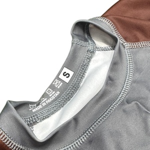 Rashguard de compression respirant à manches longues pour homme, gris et marron, à blocs de couleur, imprimé Jiu-Jitsu, séchage rapide, arts martiaux No-Gi - Product Image 5