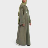 Abaya longue décontractée pour femmes adultes en coton/polyester, impression personnalisée, respirante, col montant, manches longues, service OEM/ODM, musulmane