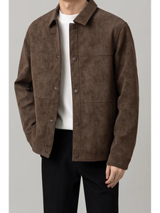 OEM Logo personnalisé Design hommes printemps et automne léger style mature veste courte lâche décontracté revers veste - Product Image 5