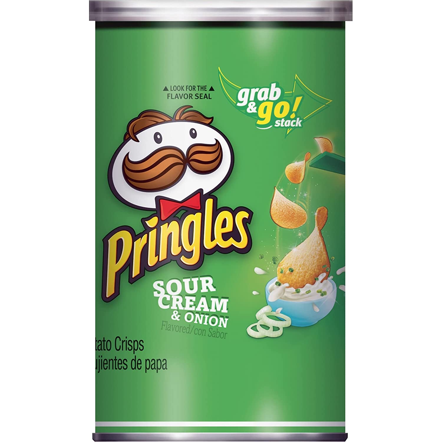 Pringles 오리지널 감자 칩 사워 크림과 양파 칩 2.5 온스 (12 팩)