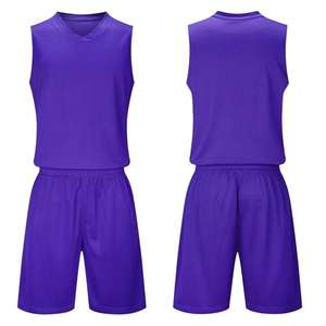 Tenue de basketball sans manches, uniforme court, couleur unie, polyester, séchage rapide, respirant, antibactérien, ensembles - Product Image 4
