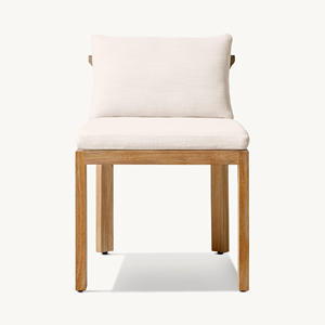 Chaise de salle à manger en cadre en bois de teck massif avec coussin inclus et matériau de haute qualité pour une utilisation intérieure et extérieure - Product Image 5