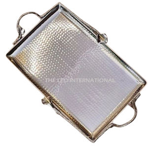 Conception de forme de feuille de plateau en métal en aluminium poli brillant de Texture martelée pour le plateau de fantaisie de service de restaurant d'hôtel à la maison - Product Image 5