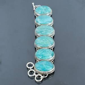 Excelente calidad hecho a mano diseñador amazonita piedra preciosa 925 pulsera de plata esterlina personalizada para Aniversario de compromiso - Product Image 6