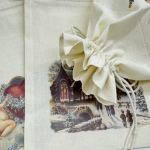 100% coton Logo personnalisé cordon sac à main pochette en toile à la mode avec fermeture à ficelle sac à poussière rigide étui pour cosmétiques - Product Image 3