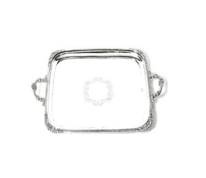 ใหม่ถาดชุบนิกเกิลถาดชุบเงินสลักแผ่นสี่เหลี่ยมพร้อมที่จับ - Product Image 1