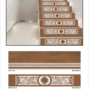 Vistaar finition mate 1200x200mm & 1200x300 11mm d'épaisseur de qualité supérieure anti-dérapant sécurité escalier bande de roulement nez 4 pieds marche riser carreaux - Product Image 1