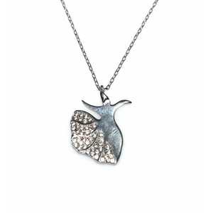 Mevlana Necklace in 925 Sterling <b>Silver</b> White with Diamond and Gold Plating Trendy Animal Pattern Gift for Number <b>Fans</b> - Product Image 2