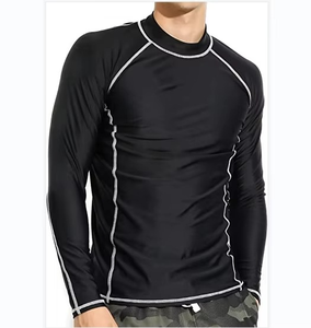 Customized Men's BJJ MMA Rashguard Solid White Short Sleeve Rashguard Made of Gym Sports for <b>Surfing</b> Swimming Sportswear - Product Image 1