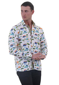 Chemise à col de camp à manches longues boutonné personnalisée OEM Chemise imprimée pour hommes de Turquie - Product Image 2