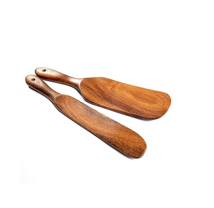 Pain au levain en bois Spurtle Eco-friend fait à la main cuisson salade remuer cuillère à fente ensembles meilleur vendeur à la main - Product Image 2