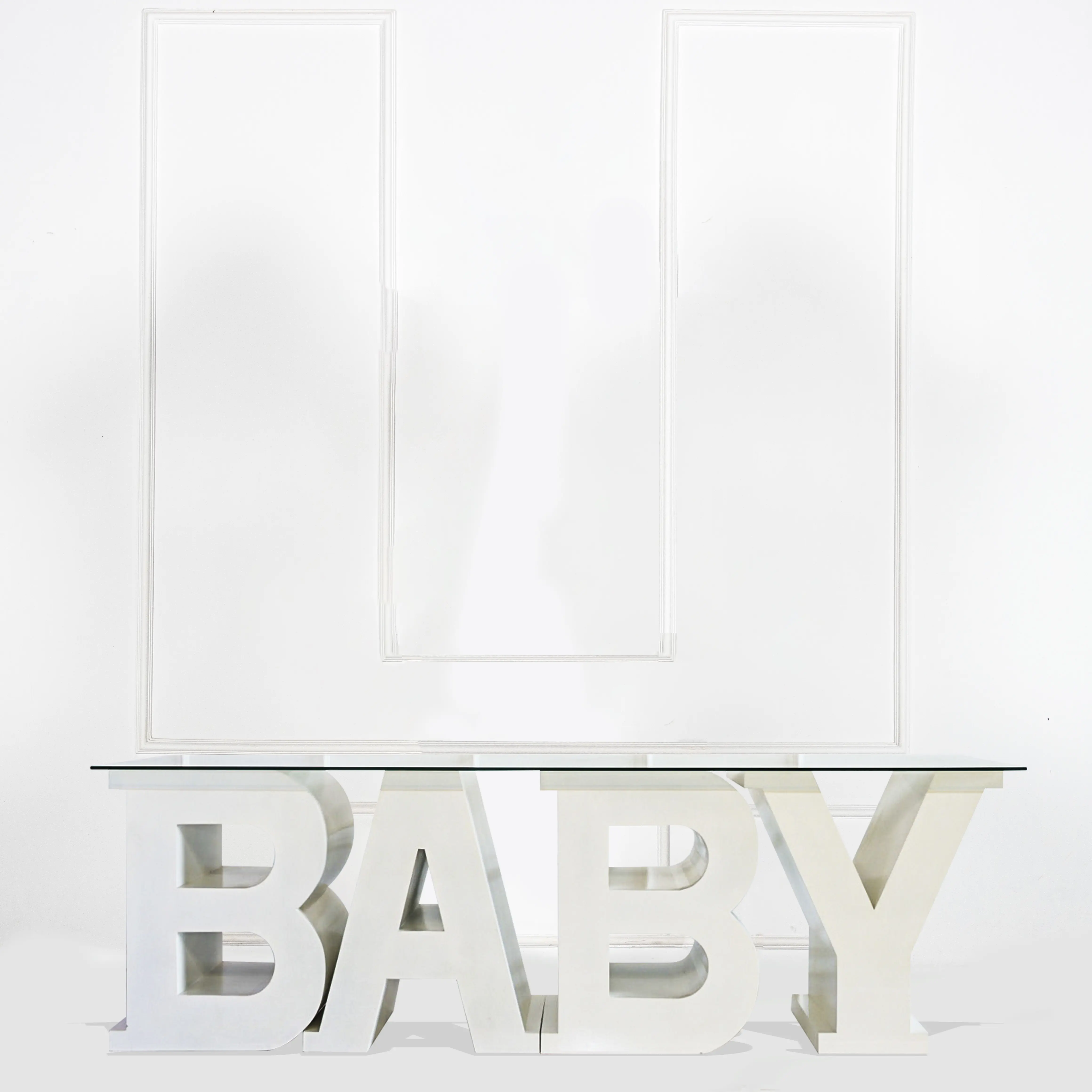 Mesa de centro barata por atacado como mesas de jantar Mesa de madeira maciça com tampo de vidro alfabeto personalizado - Móveis Jepara