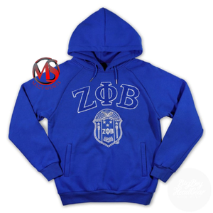 Nouveau design Zeta Phi Beta pulls à capuche polaire sérigraphie manches longues côtes bas poche kangourou attirail de sororité - Product Image 3