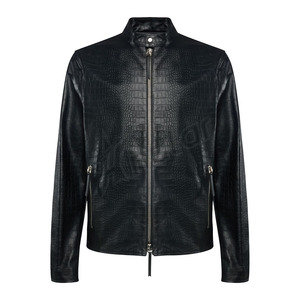 แจ็กเก็ตหนังพรีเมี่ยมสำหรับผู้ชายลายนูนจระเข้ออกแบบได้ตามต้องการ - Product Image 1