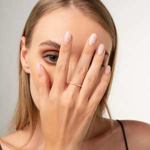 แหวนทองคำแท้ 10k ดีไซน์เรียบหรู ประดับเพชร CZ รูปไข่ทรงโอวัล สำหรับผู้หญิง เหมาะสำหรับเป็นแหวนแต่งงาน - Product Image 4