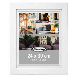 Cadre photo blanc 24 x 30 cm, largeur du profil 20 mm, pour affichage de poster - Product Image 1