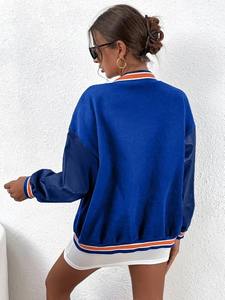 Veste de baseball en laine de qualité supérieure pour femme avec logo personnalisé, manches en cuir véritable, coupe-vent respirant - Product Image 6