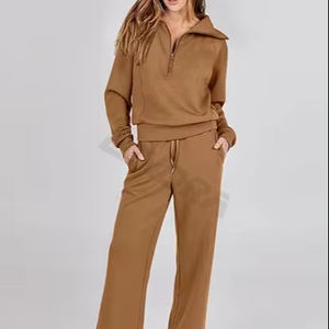 Ensemble de salon 2 pièces pour femmes sur mesure-Sweat-shirt et pantalon de survêtement vente en gros Survêtement - Product Image 1