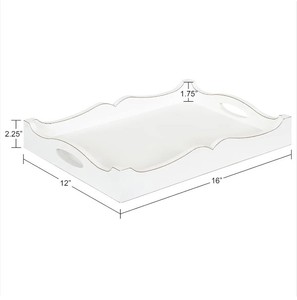 Bandejas de lavado blancas artísticas de Venta caliente Bandeja reversible de madera de mango sólido con asas para decoración y uso al servicio a un precio razonable - Product Image 3