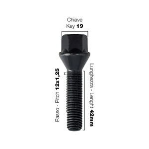 10 boulons noirs ch.19 12X1.25 l.42mm - Product Image 2
