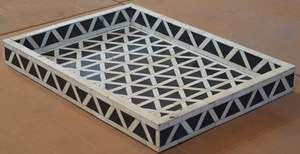 Luxury Finish Eco-Friendly Wooden <b>Tray</b> with Natural Horn Inlay for Diwali Occasions - Product Image 4