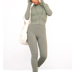 Conjunto Deportivo de 3 Piezas para Mujer, Suave y Transpirable, Ligero, de Cintura Alta, para Yoga y Entrenamiento - Product Image 1