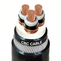 Câble d'alimentation blindé moyenne tension 6,35/11 kV 3 conducteurs x 185 mm² Cu/XLPE/SCT/SWA/PVC