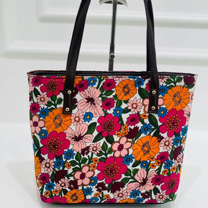 Stylish Women's <b>Tote</b> <b>Bag</b> Handblock Print Double Partition Design Back Zip <b>Pocket</b> Model No. 1930 - Product Image 1